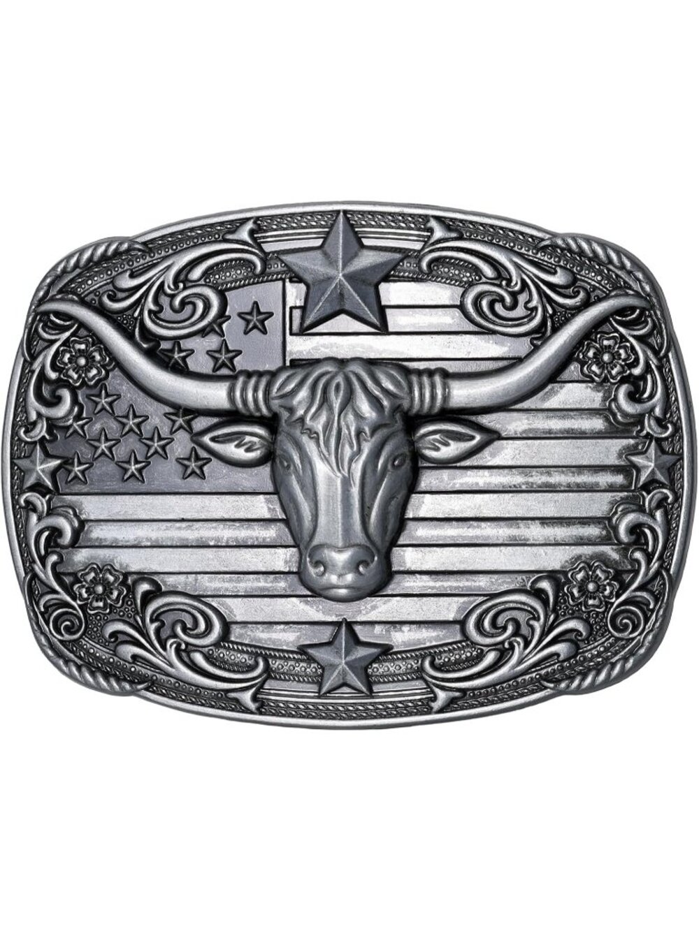 Women Silver Bull Cowgirl Cowboy Rodeo Horse Rider Longhorn Bull Buckle Belt